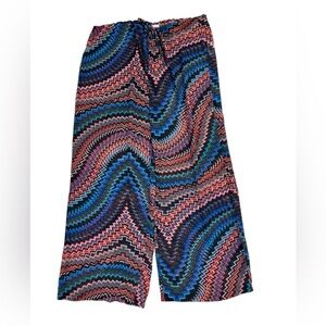 Miraclesuit women’s Vibrant Zigzag Patterned Cover Up Pants size Medium.
